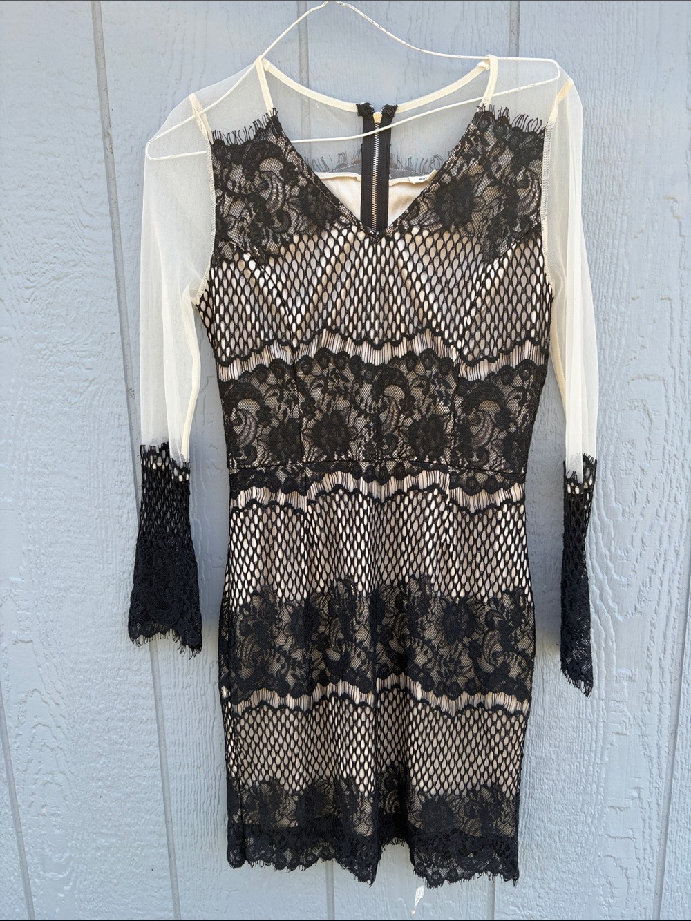 Whimsigoth Fairy Grunge Witchy Dress Boho Lacey Sheer Size MED